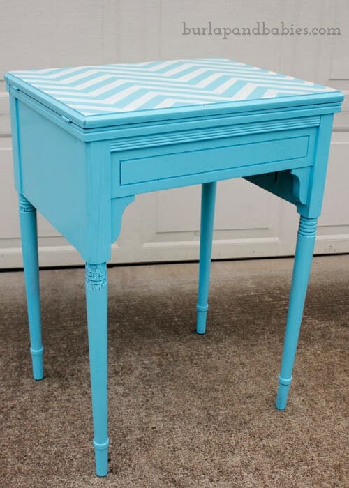 Goodwill table after makeover | Thrifty updo