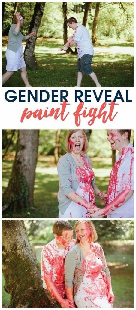 FUN! Check out this cute gender reveal paint fight where both mom and dad are surprised to find out their expecting a little girl!