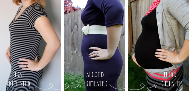 Burlap and Babies baby bump by trimester 