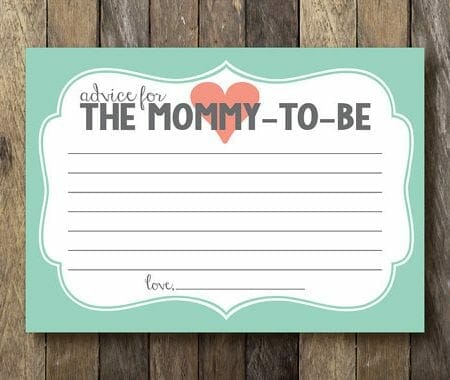 Advice for the mommy-to-be card image.