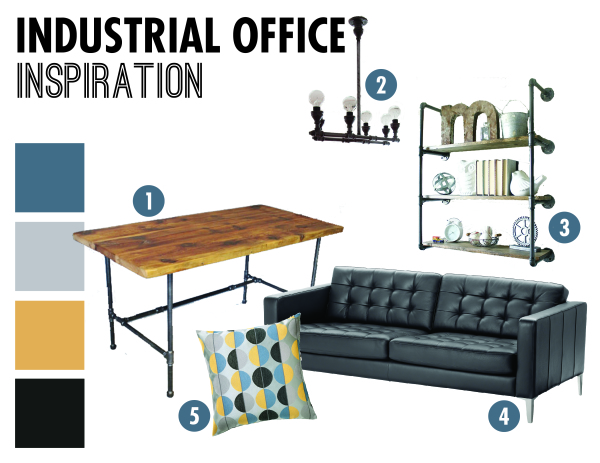 Industrial-style office makeover! Loving the rustic, yet modern details.