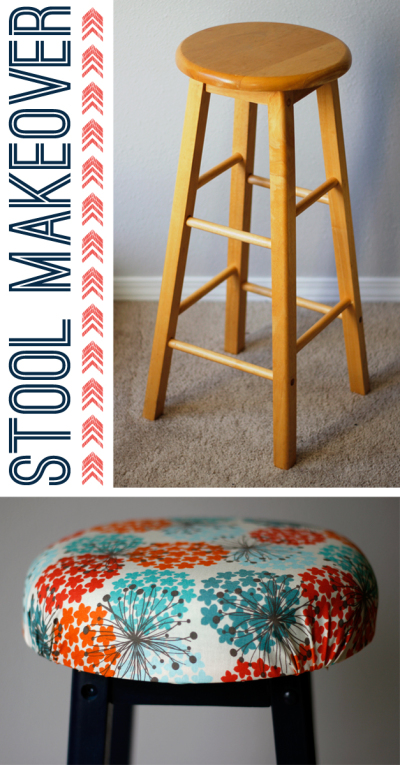 Bar stool makeover - All you need is a little paint, foam, fabric, and some TLC.