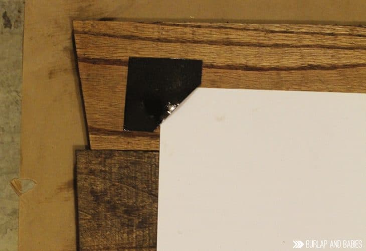 Place the sheet metal pieces to the pallet picture frame image. 