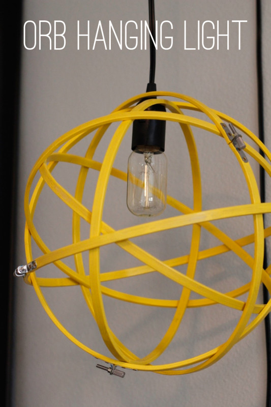 Orb Hanging Light | Create a fun hanging light using embroidery hoops and some paint! Click for tutorial!