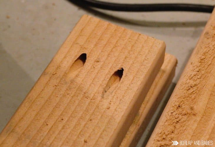 Wood with holes drilled in it rolling workbench plans