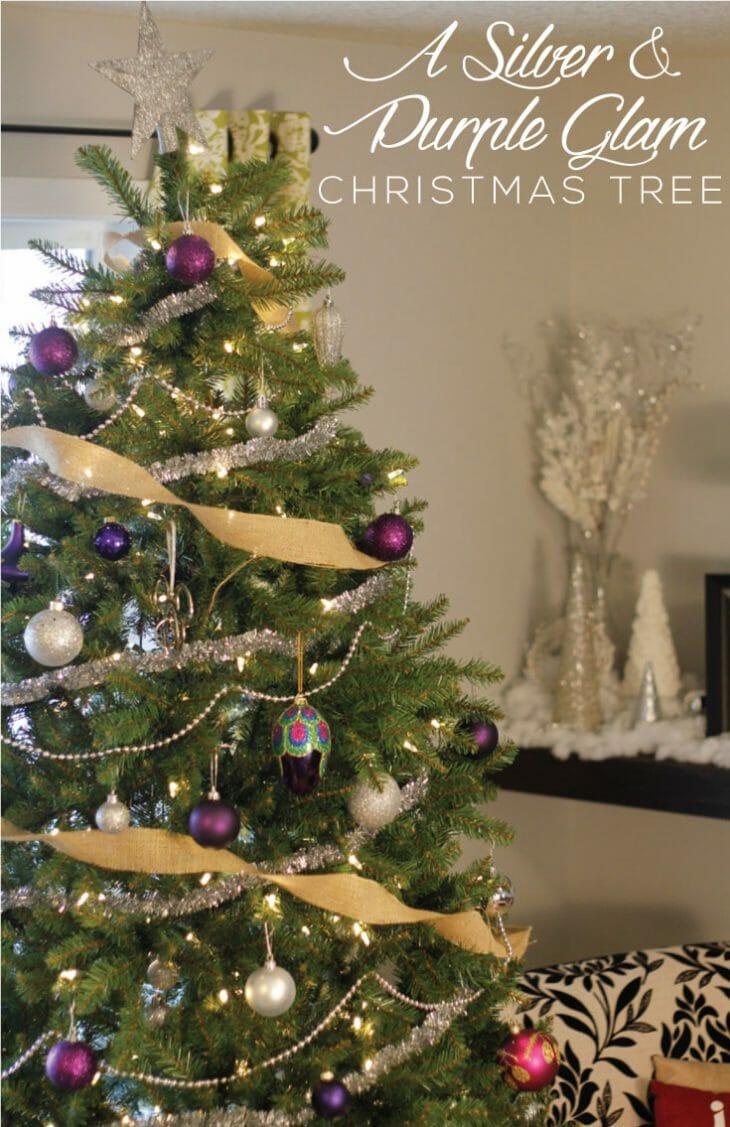 Silver and purple Christmas Tree image.