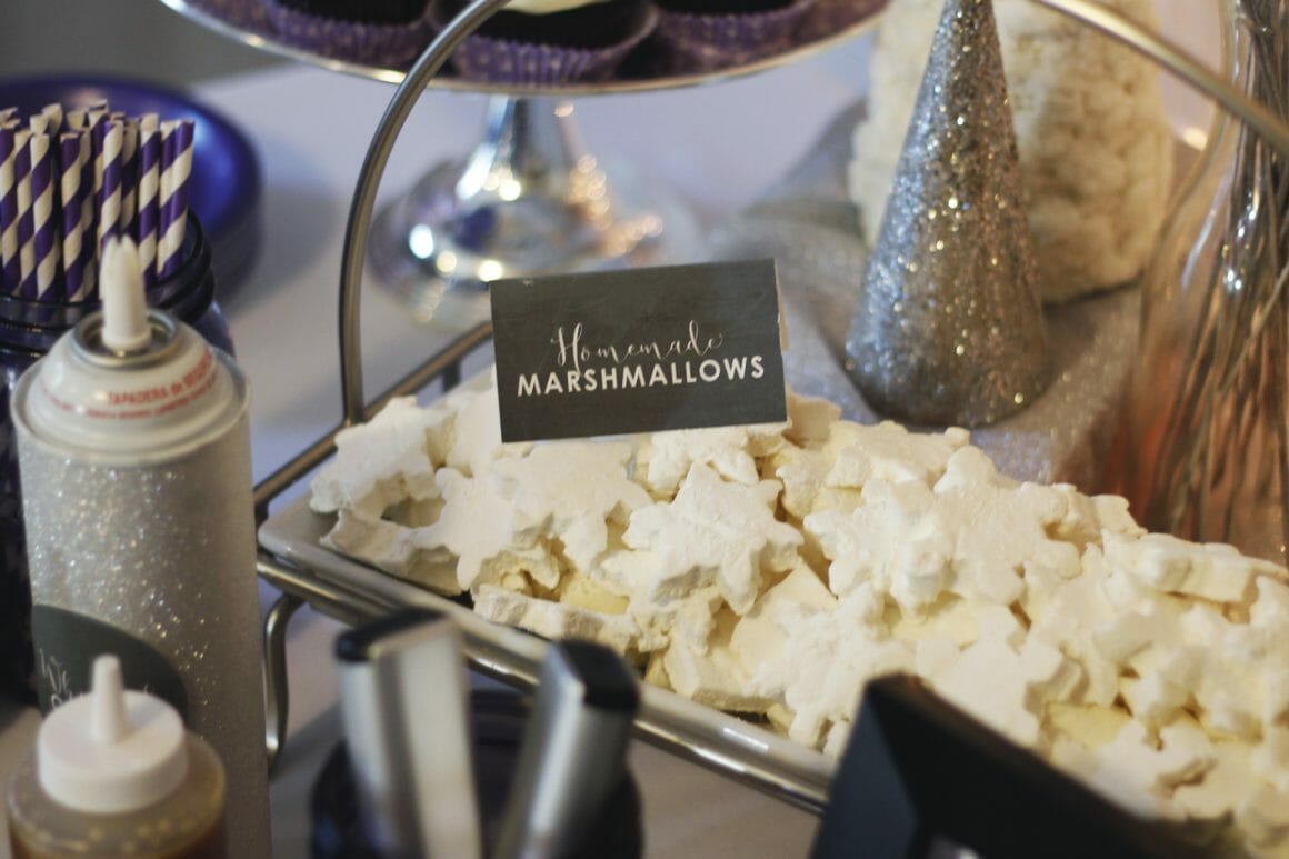 Handmade marshmallows for hot chocolate bar party image.