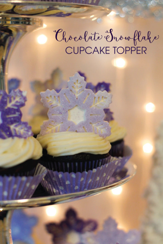 Learn how to make these easy, DIY chocolate snowflake cupcake toppers. Perfect for your next party this winter. 