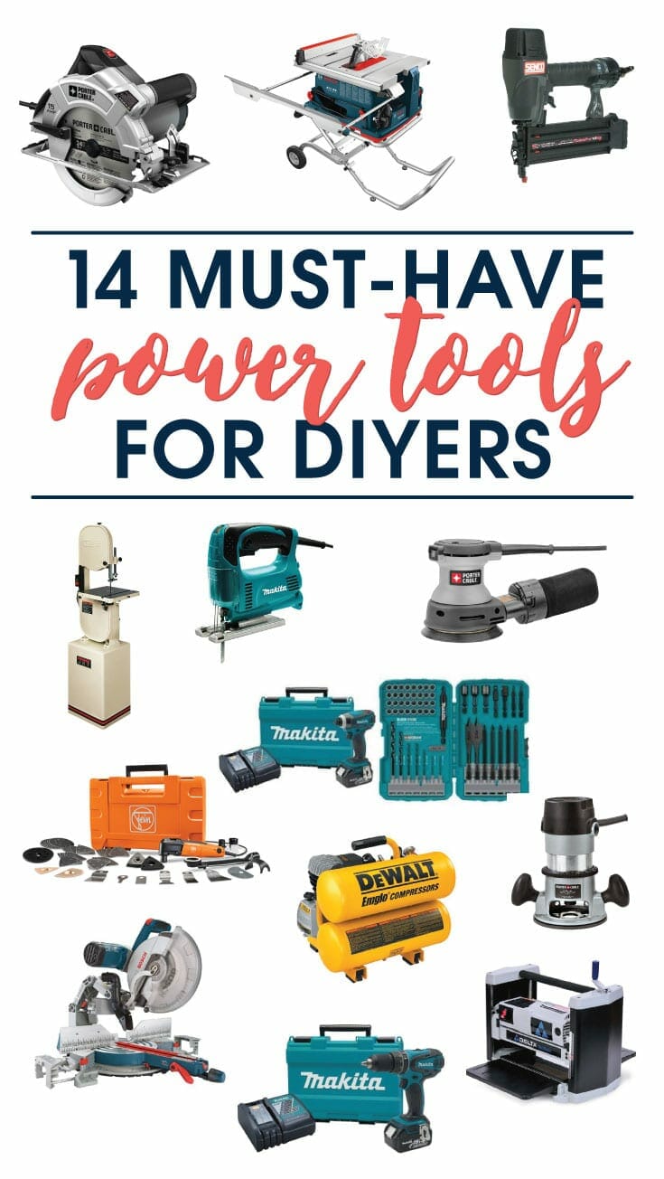 This is AWESOME! A source list of 14 must-have power tools for DIYers by A Crafted Passion.