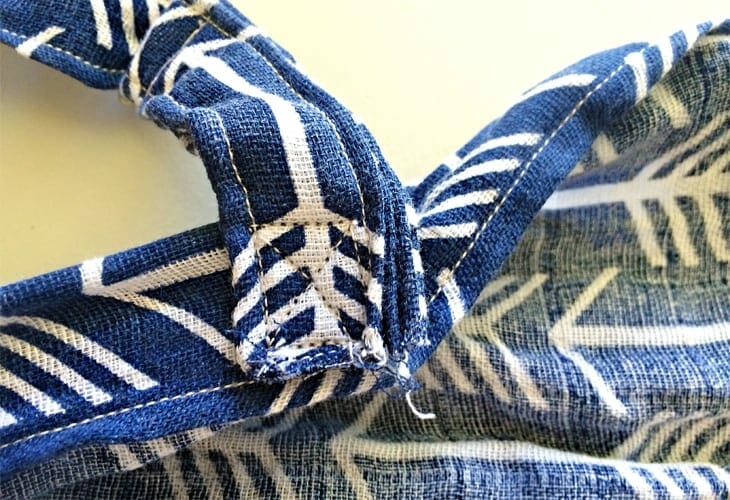 Sewn fabric straps attached together image.