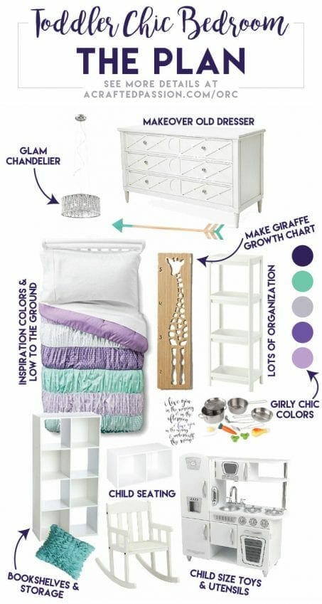 See the design plan for our One Room Challenge Toddler Chic Bedroom makeover for our little girl in this Montessori-inspired room.