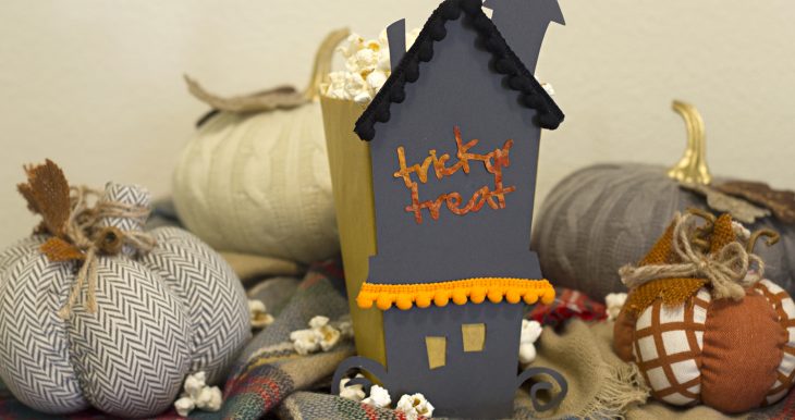 Make this easy DIY paper craft Trick or Treat haunted house perfect for Halloween. Get this free PDF printable file.