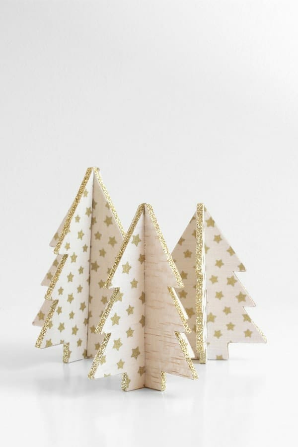 Cardboard mini Christmas trees image.