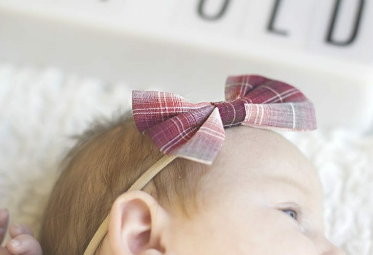 Maggie Grace — One Month Baby Update — Bow Headband by Little Poppy Co.
