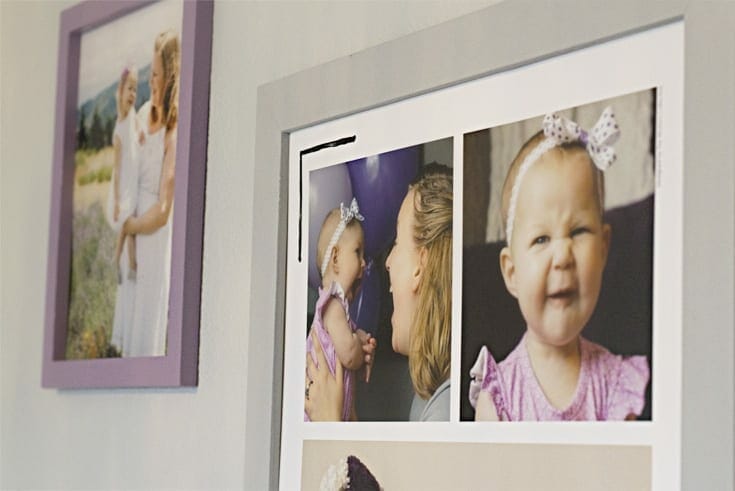 Gallery wall with pictures in frames image.