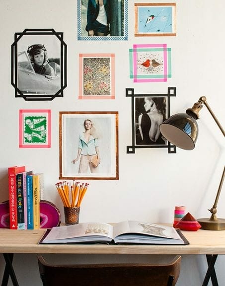 Washi tape frames on a wall image.
