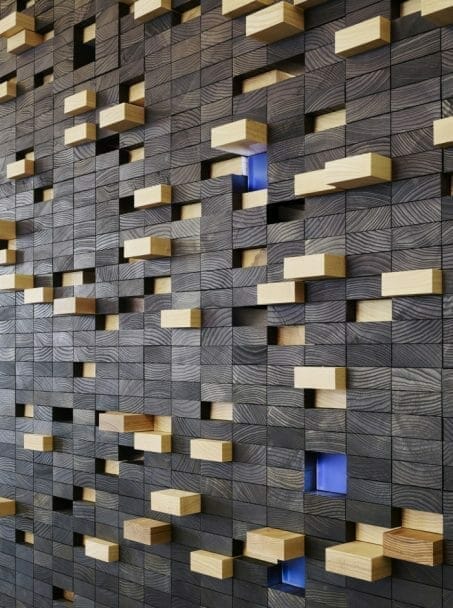 Wood block wall image.