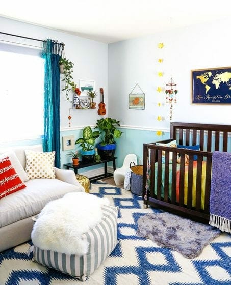 Cozy baby nursery room image.