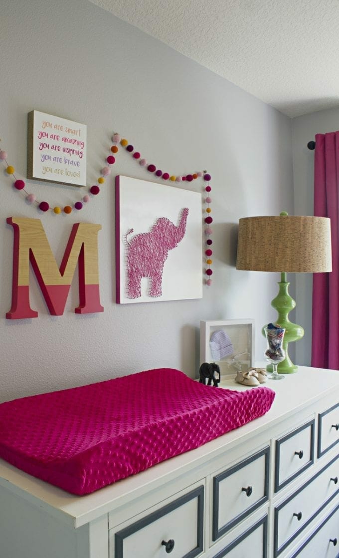 Pink theme baby nursery room idea.