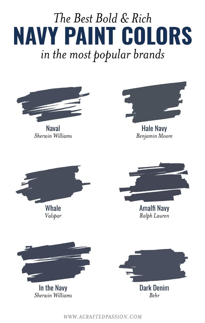 The best navy paint colors from popular brands image.