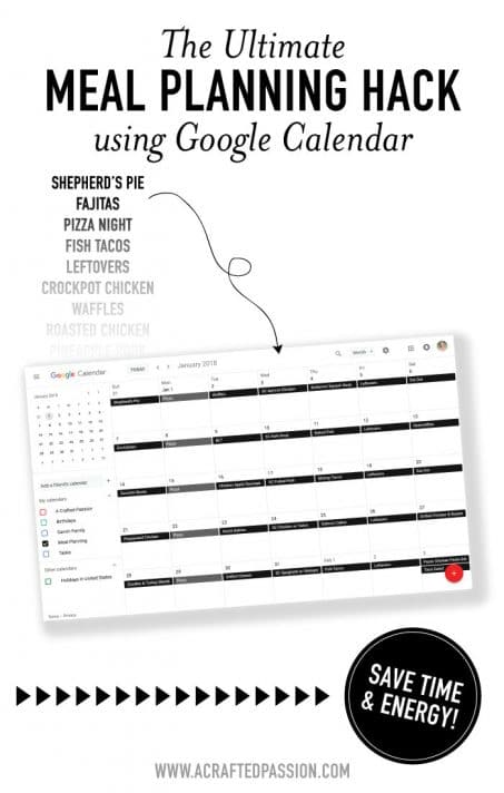 Frustrated with reinventing the meal planning wheel every week? This meal planning hack using Google Calendar saves tons of time and energy by reusing your favorite meals. 