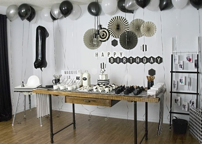 Black and white birthday party