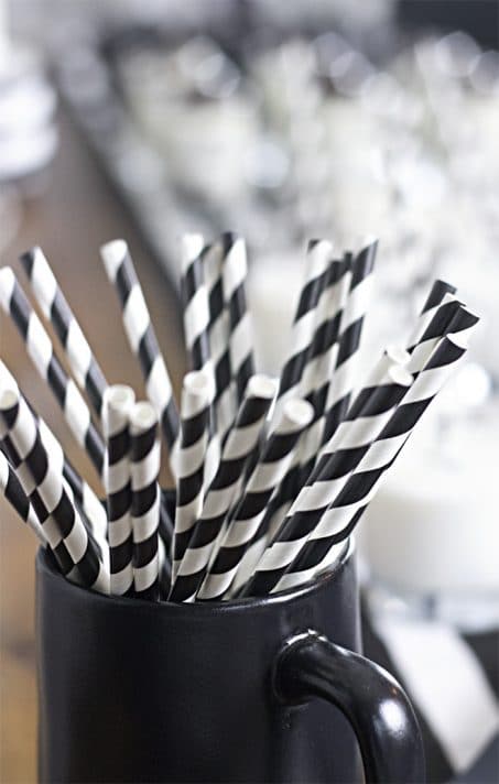 Black and white straws