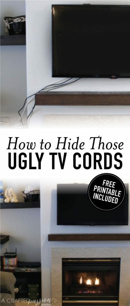 How to hide ugly TV cords image.