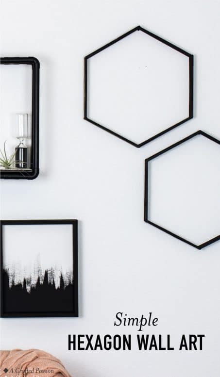 Make this easy hexagon art to display on your wall using coffee stirrers. This DIY honeycomb design inspiration is too cute and simple! #diy #modernart #homedecor