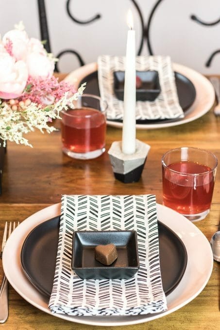 Valentine's dinner table setting image