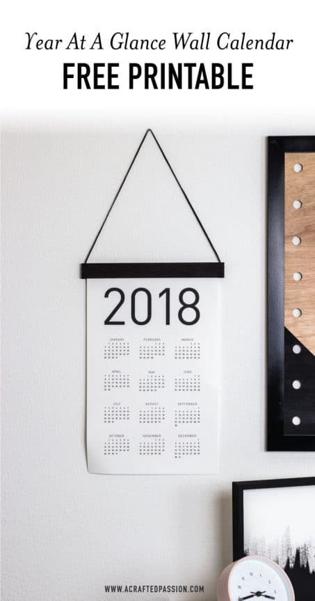 2018 wall calendar pinnable image