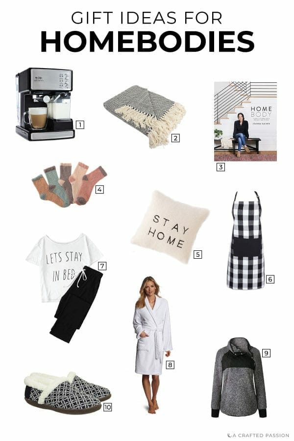 For the person who enjoys staying home, slips into sweatpants within a minute of getting home, and is often snuggled up in a blanket...this gift guide is for them. These gifts for homebodies are perfect for the person who enjoys the simple pleasures of being at home. #giftguide #gifts #homebody