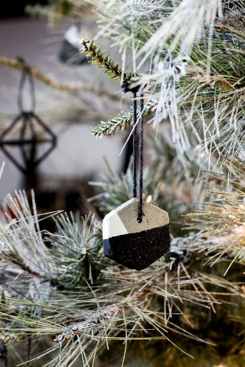 Image of cement homemade Christmas tree ornaments