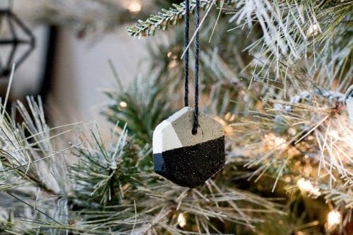 Image of cement homemade Christmas tree ornaments