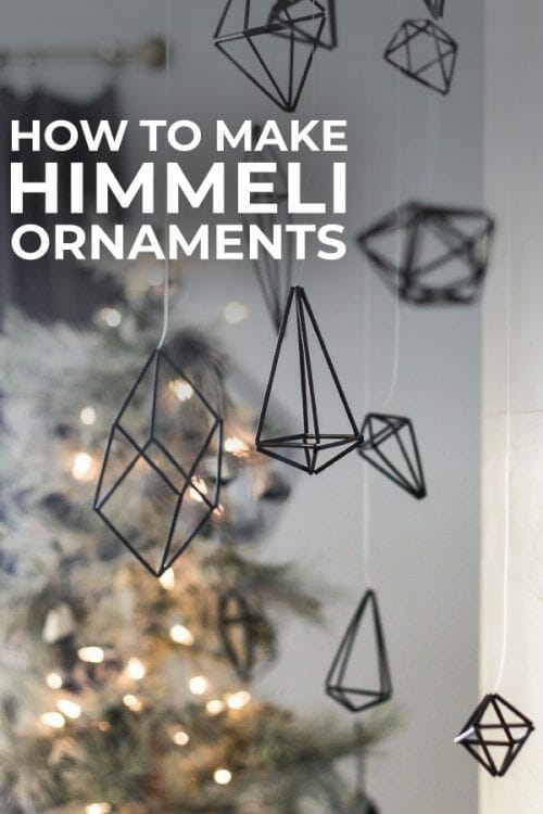 Learn how to make himmeli ornaments for your Christmas decor. These handmade Finnish-inspired Christmas tree ornaments are so easy and cheap to make, plus the geometric look adds a modern edge to your tree. #christmasornament #ornament #himmeli
