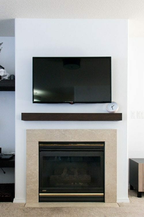 Image of boring marble fireplace
