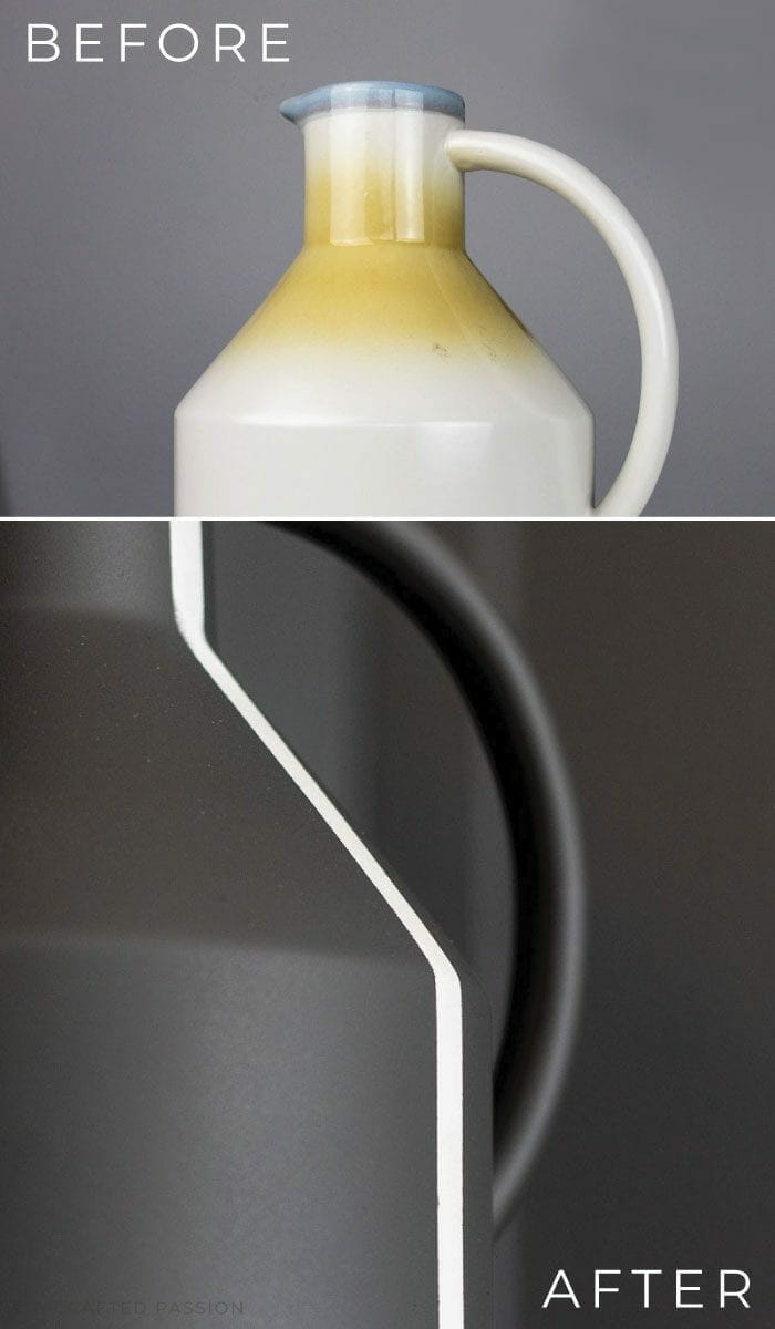 Who doesn't love a good thrift store upcycle? Check out this stoneware jug makeover I did for some easy, modern home decor! #thriftstore #decormakeover