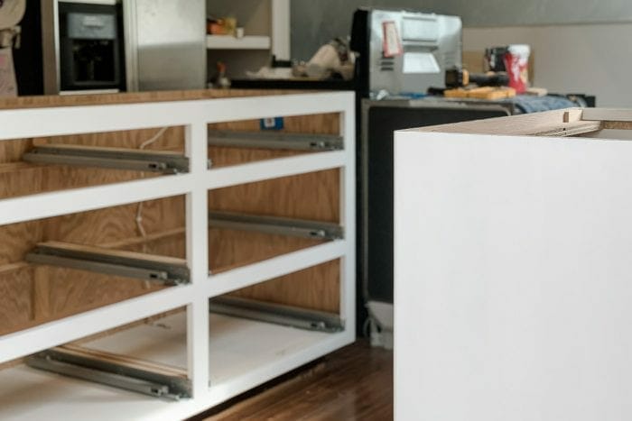 Image of white painted kitchen cabinets