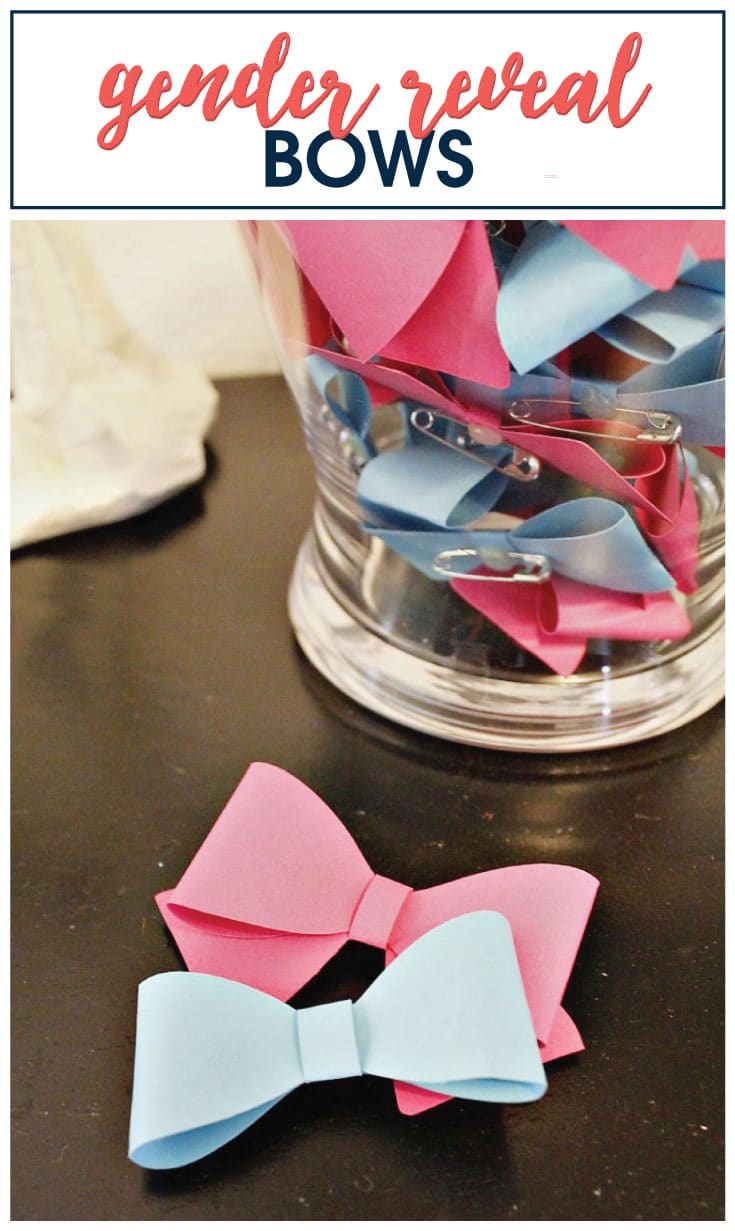 DIY Gender Reveal Pins and Bows image.