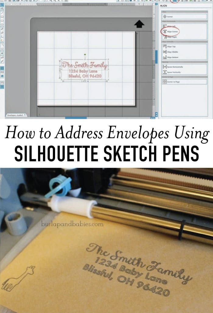 How to address envelopes using Silhouette sketch pens image.