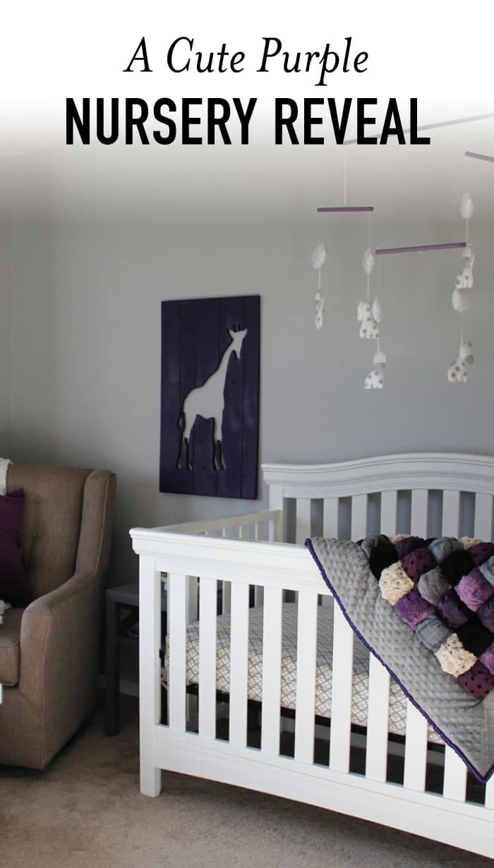 purple and grey baby room