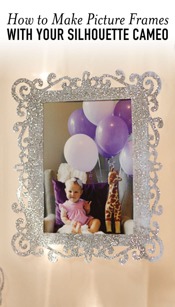 Picture frame featuring little girl with balloons image.