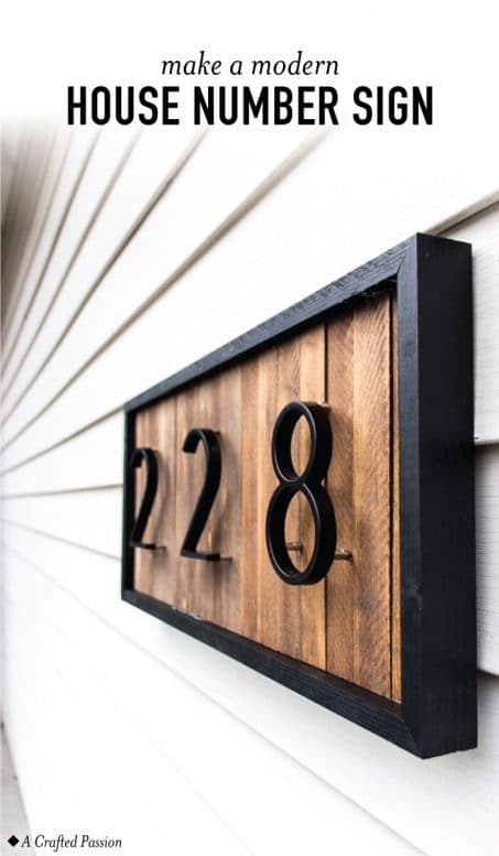 Diy Modern House Number Sign With Wood Shims