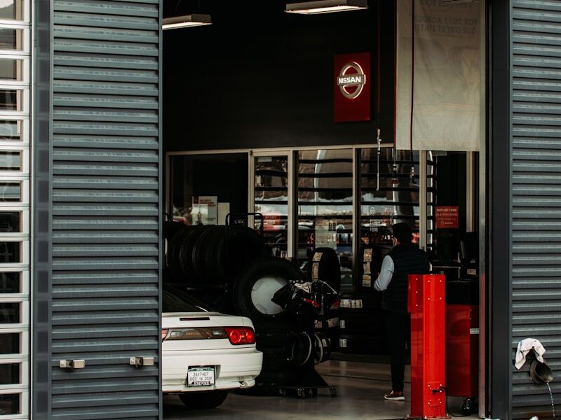 cars parked in front of building