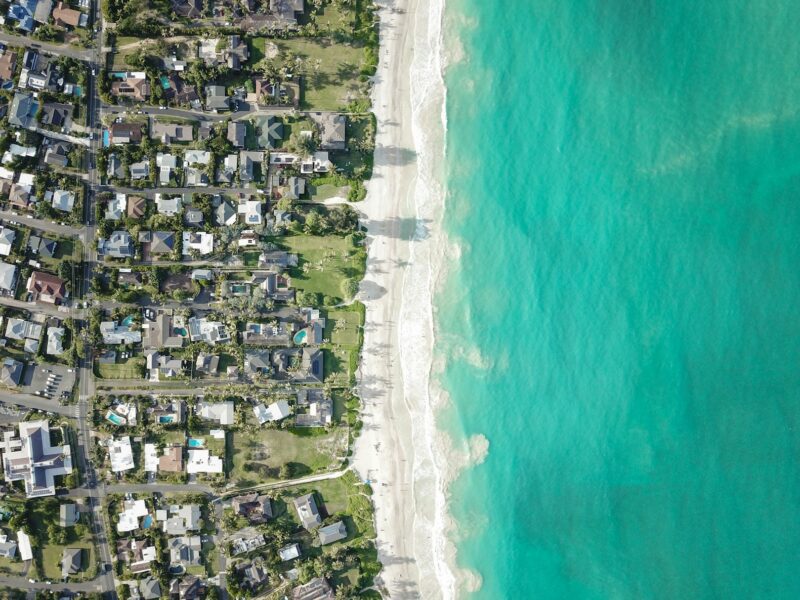 aerial view of island