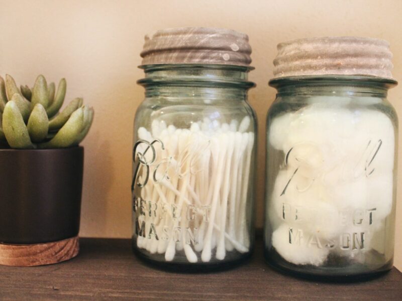 bunch of cottons in jar