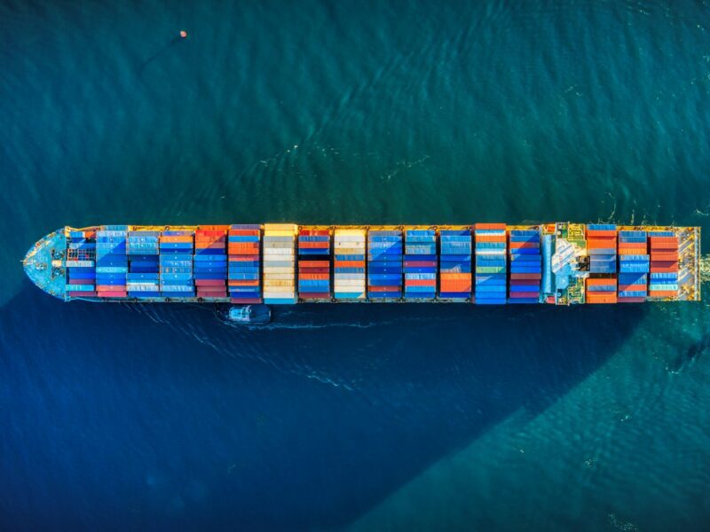 aerial view of boat on water