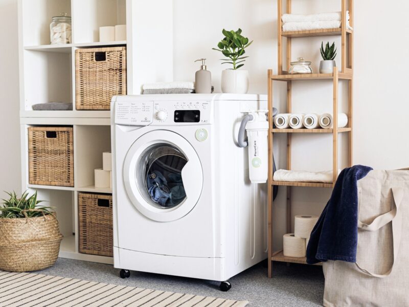 white front load washing machine