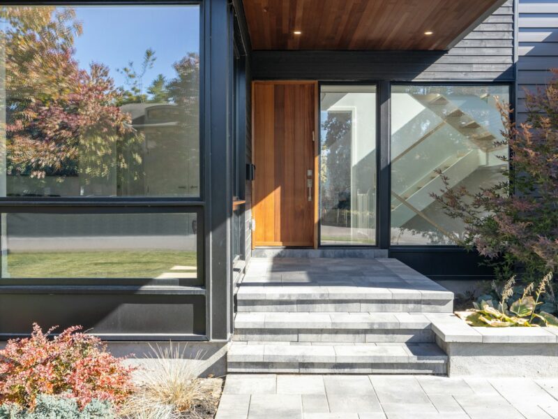 a building with glass windows