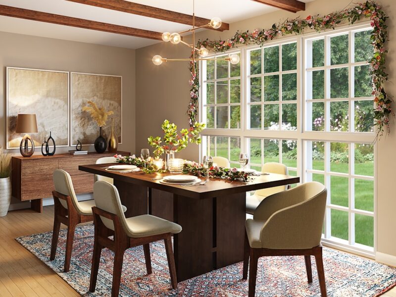 brown wooden table and chairs